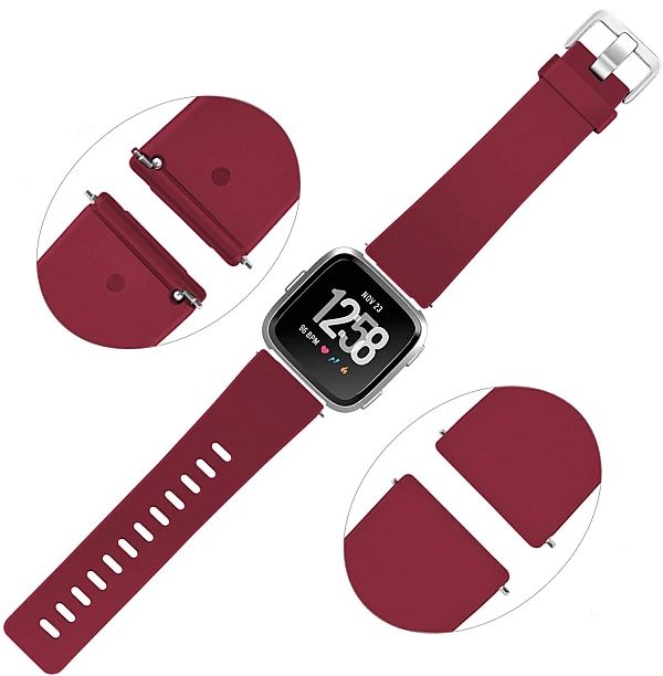 Opaska / Pasek Braders do Fitbit Versa / Versa 2 / Versa Lite bordowy