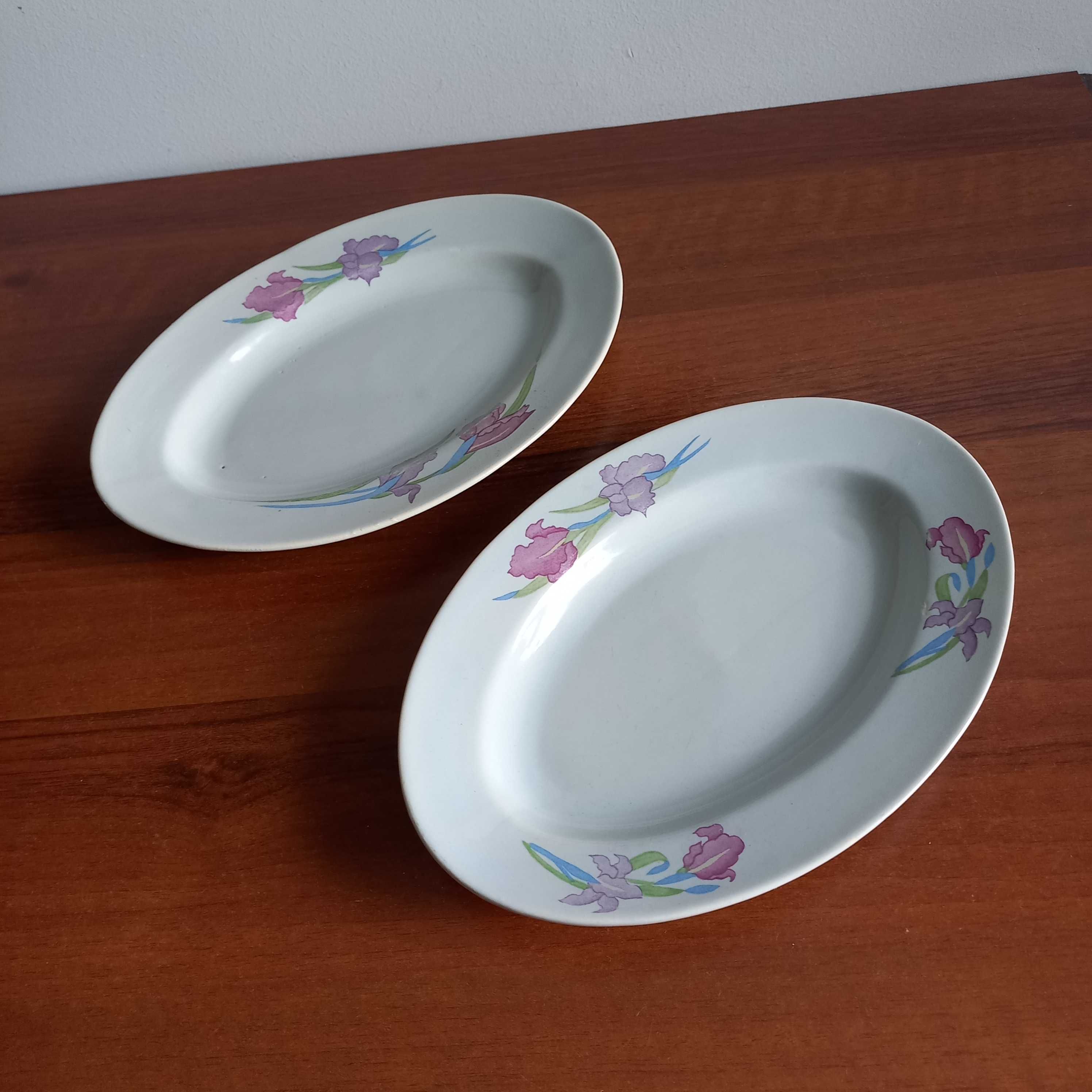 Półmiski Porcelit Tułowice stare ręcznie malowane.