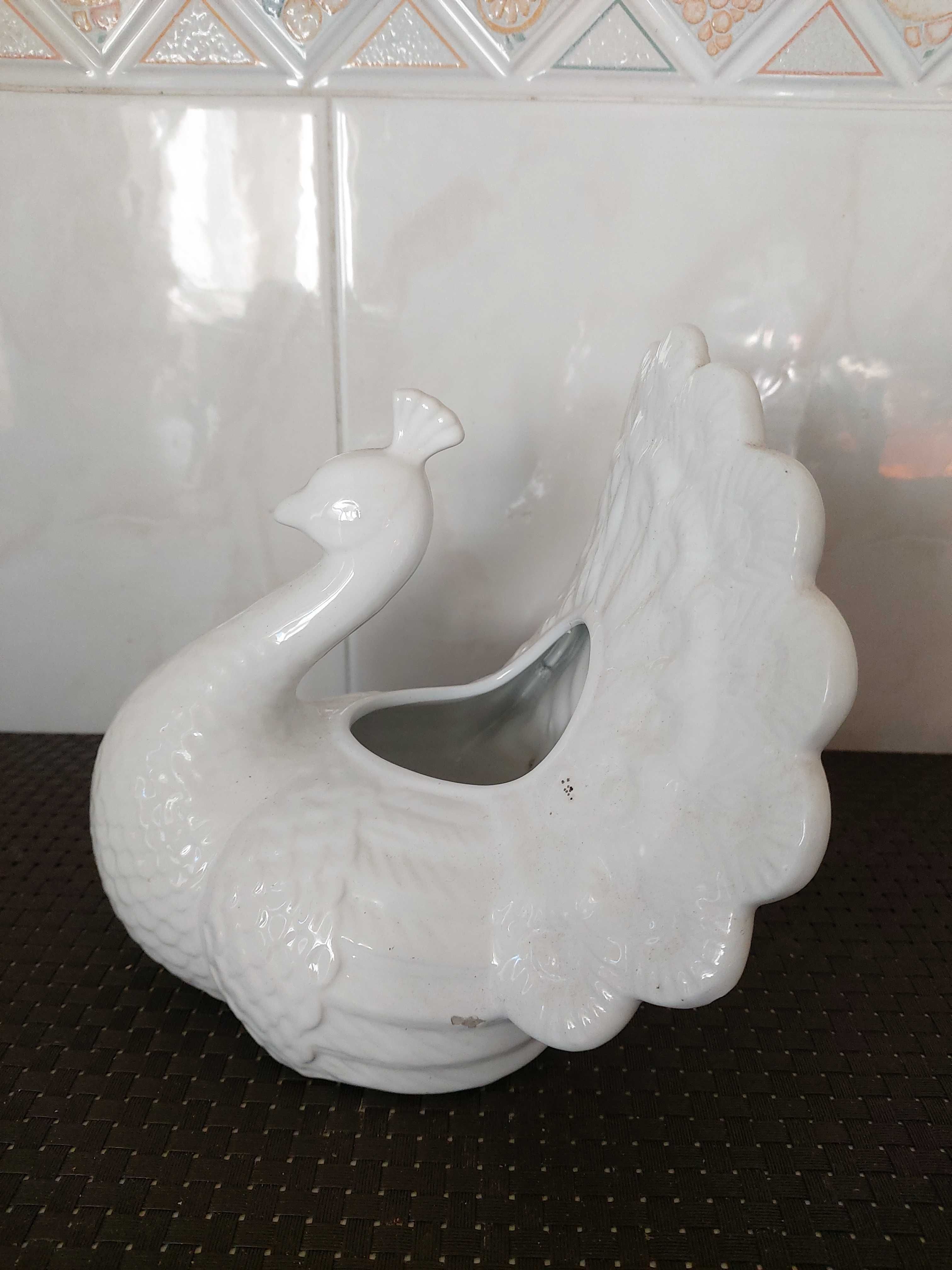 Pavão branco de decoração