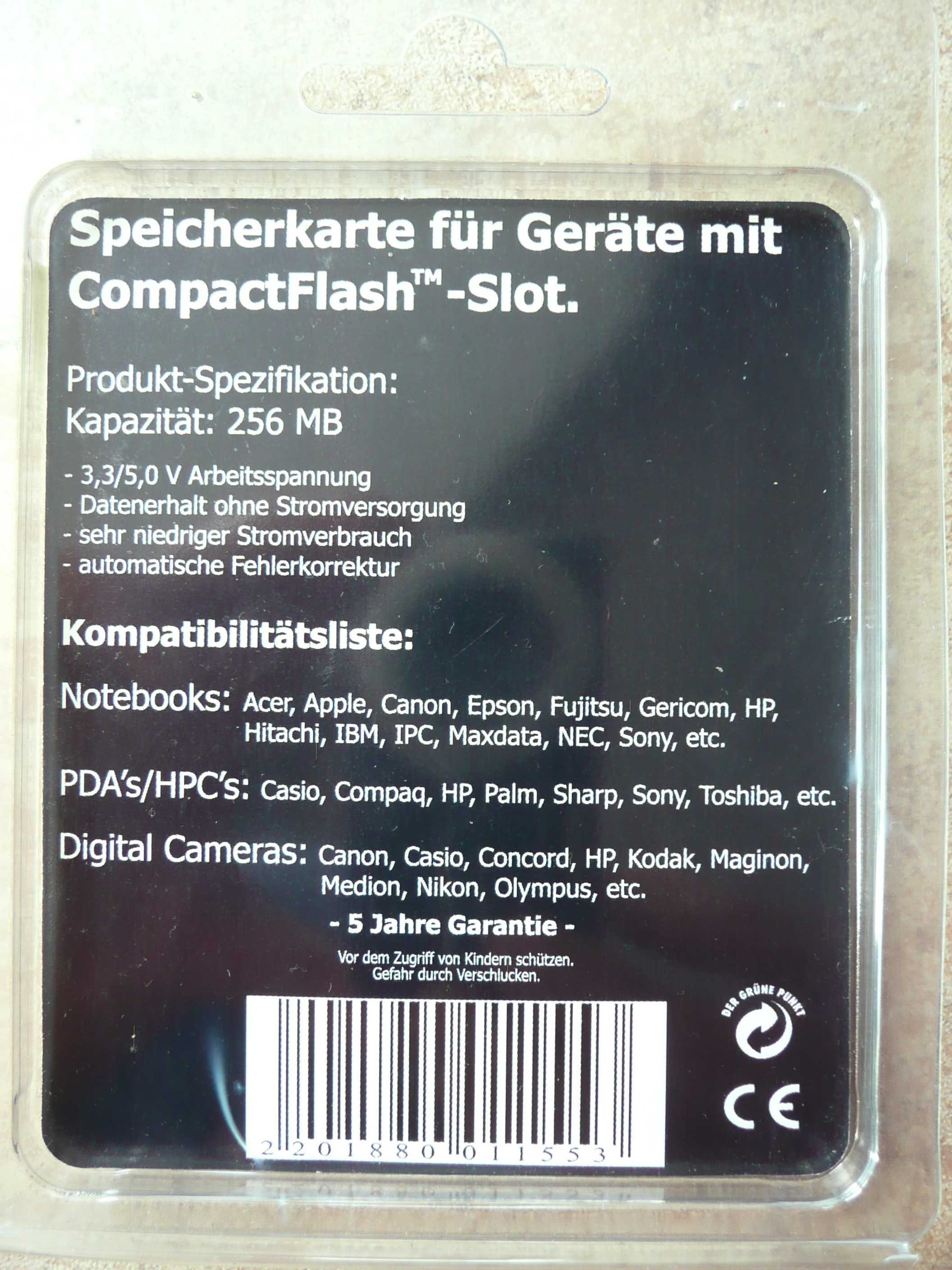 nowa karta compactflash CF canon 8mb