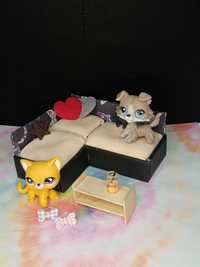 Lps littlest pet shop zestaw akcesoria handmade kanapa narożnik