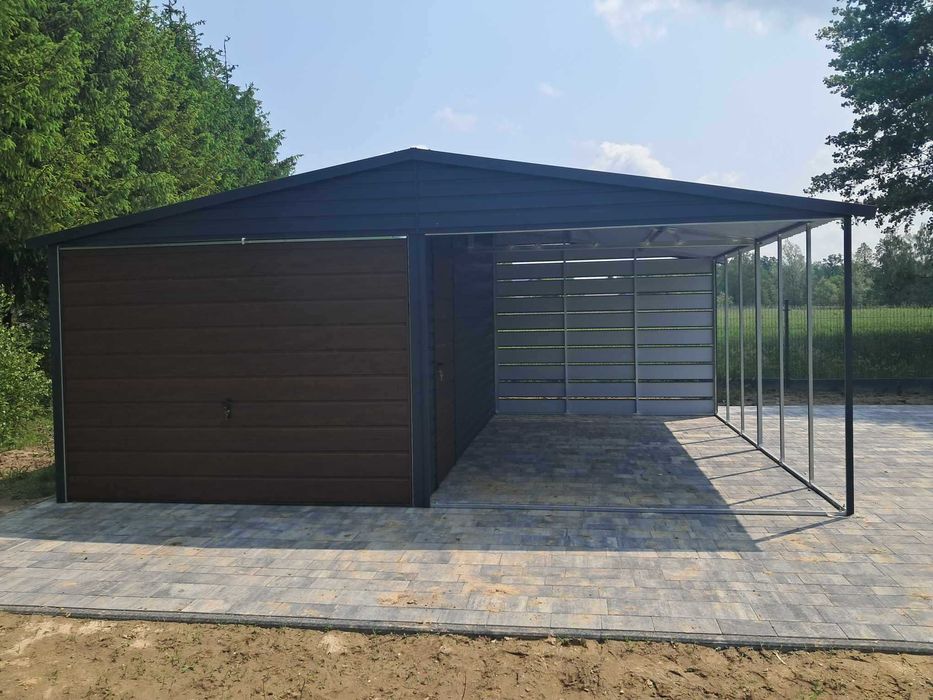 Garaż blaszany, wiata. WZMOCNIONY PROFILAMI. Producent. Cała POLSKA