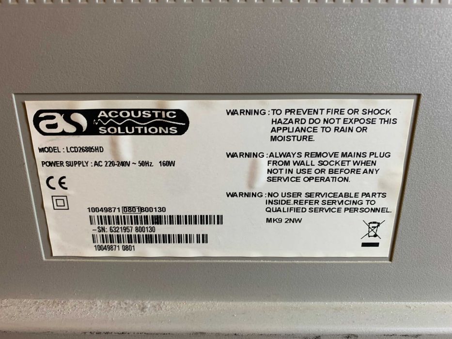 Telewizor HDTV LCD Acoustic Solutions 26” 160W LCD26805HD