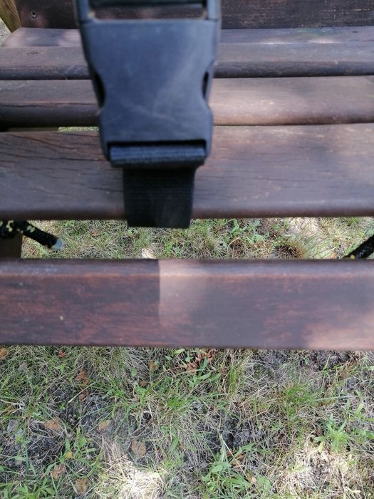 Huśtawka z oparciem drewniana ogrodowa