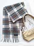 Lekki cienki szalik w kratę 100% wełna James Pringle Weavers