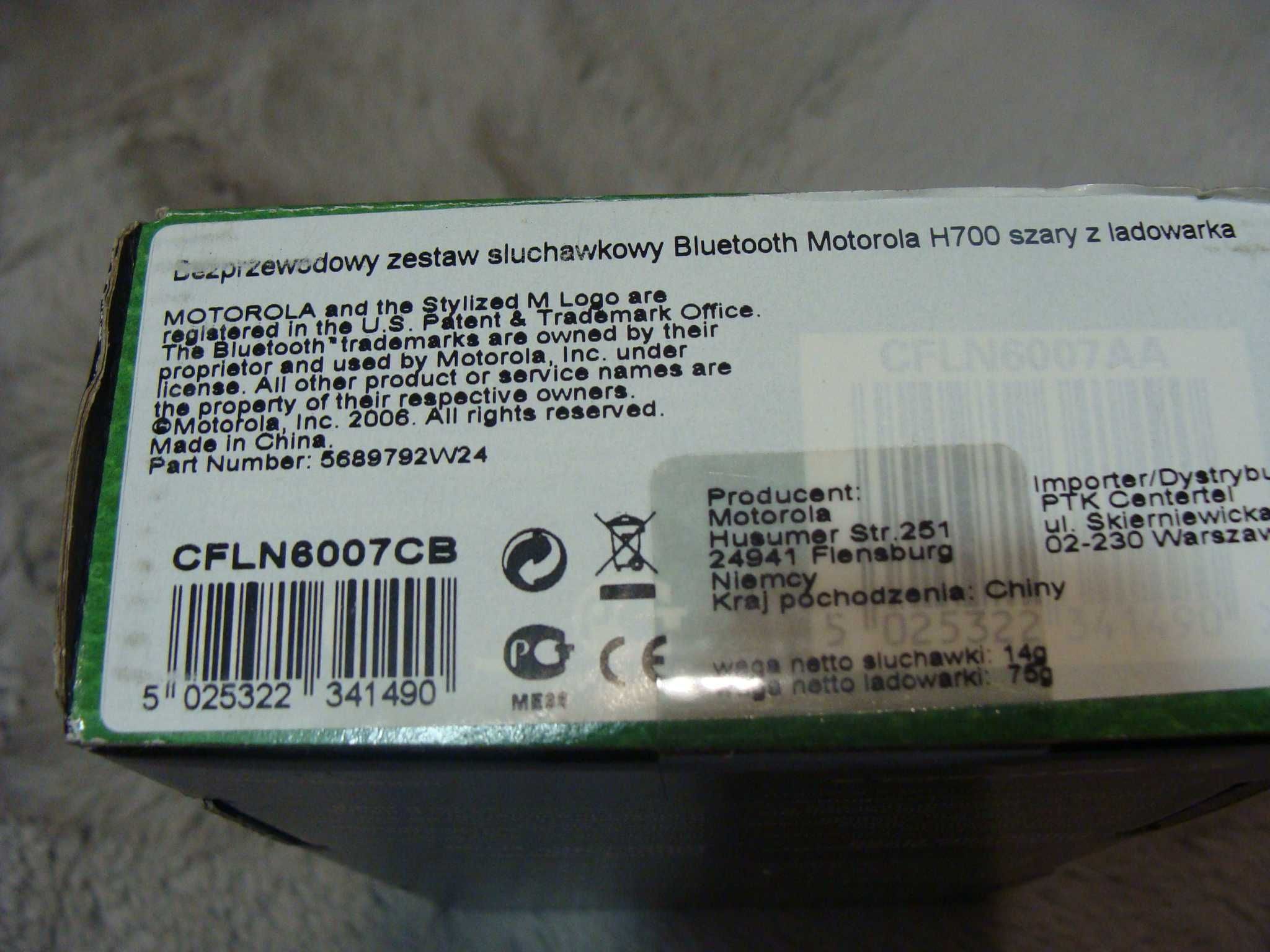 Słuchawka Motorola Bluetooth H700 NOWA