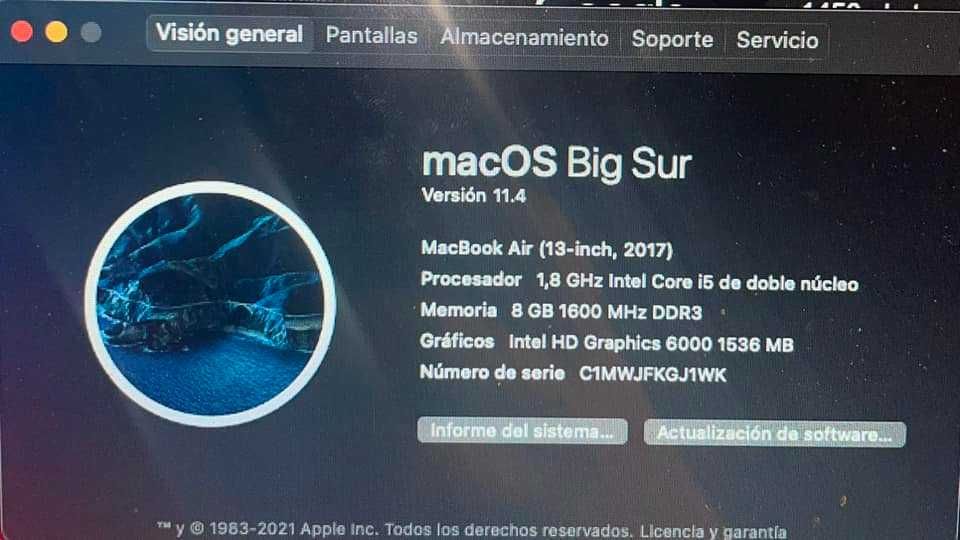 MacBook Air 13”  z i5 1,8 GHz i dyskiem SSD 128 GB (2017)