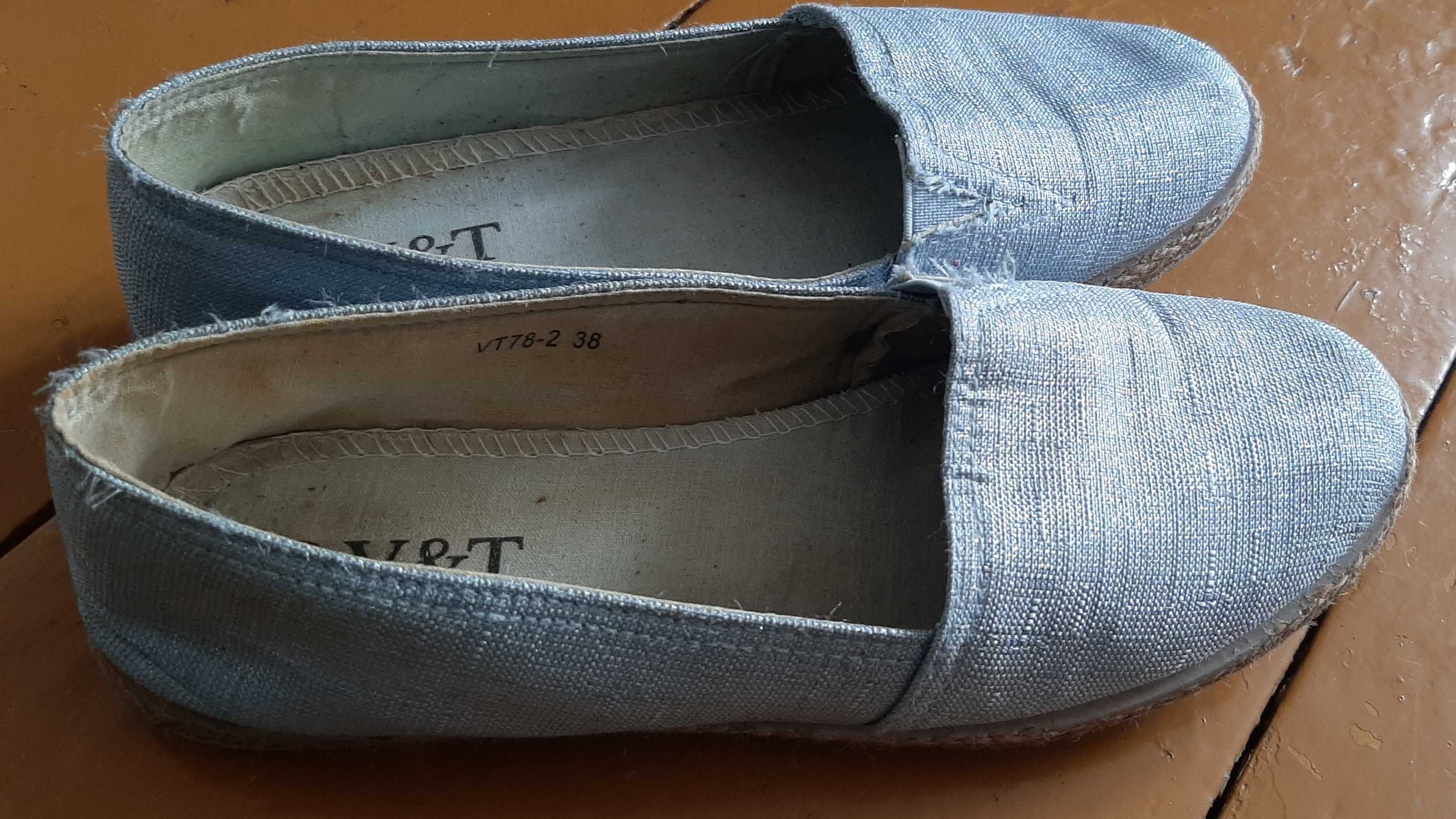 Espadryle, niebieskie, rozmiar 38