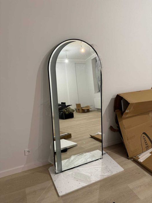 Konsola fryzjerska lustro barberskie podświetlane LED