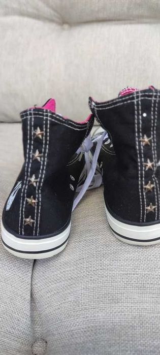 Czarne trampki na koturnie Nylon Red