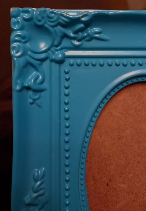 Moldura azul turquesa/cerúleo, múltipla, de plástico, 33 × 26 cm