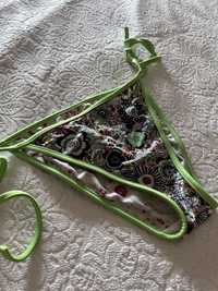 Cueca de bikini verde floral
