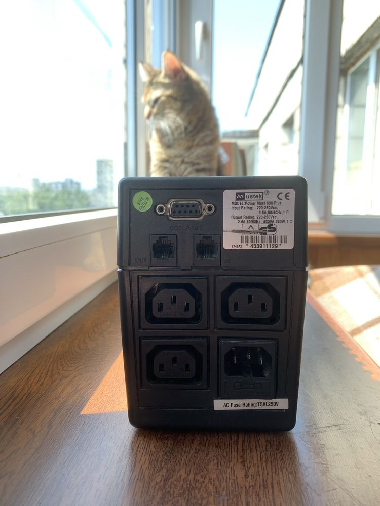 ДБЖ Mustek PowerMust 600 Plus | 600ВА / 360Вт + кабелі в комплект