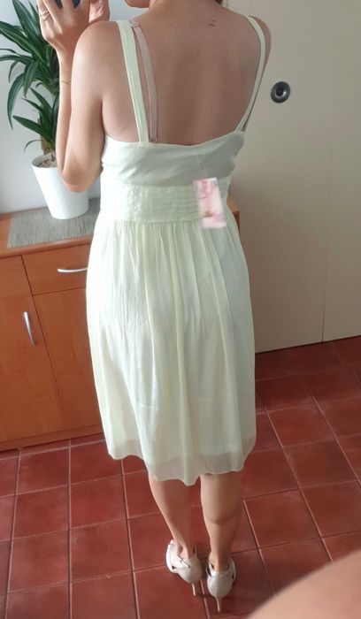 Nowa sukienka M 38 kopertowa żółta ciążowa komunia chrzciny wesele