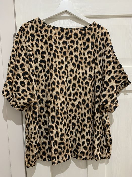 Elegancka modna bluzka damska lampart rozmiar 52 nowa