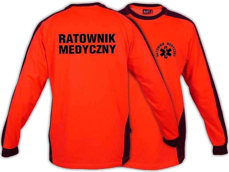 Koszulka ratownicza FLUO męska FUNKCYJNA z długim rękawem (4XL)