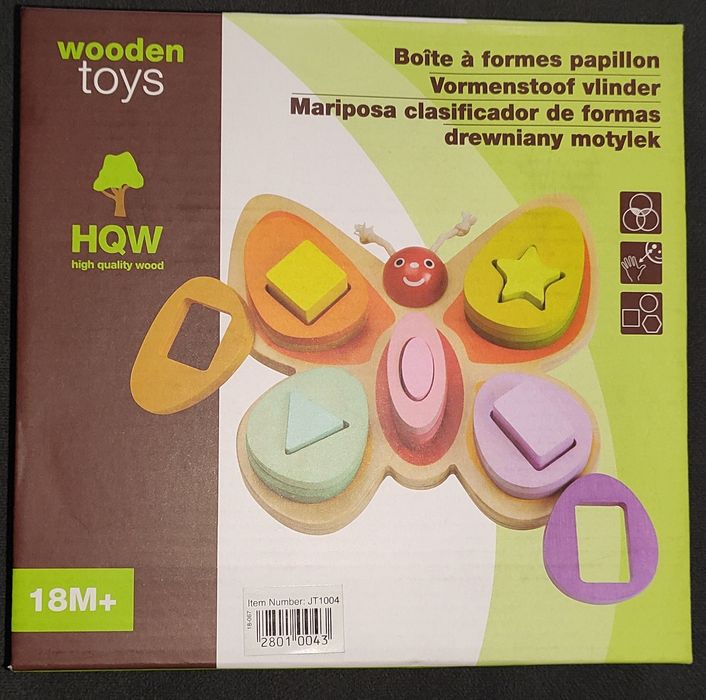Zabawka, układanka drewniany motylek NOWA