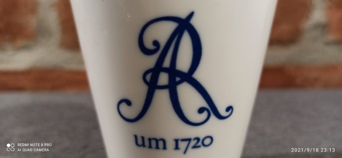 Porcelana MEISSEN Kubek Kolekcjonerski Aqualinta sygnatura AR um 1720