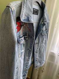 Джинсова куртка з принтом джинсовка