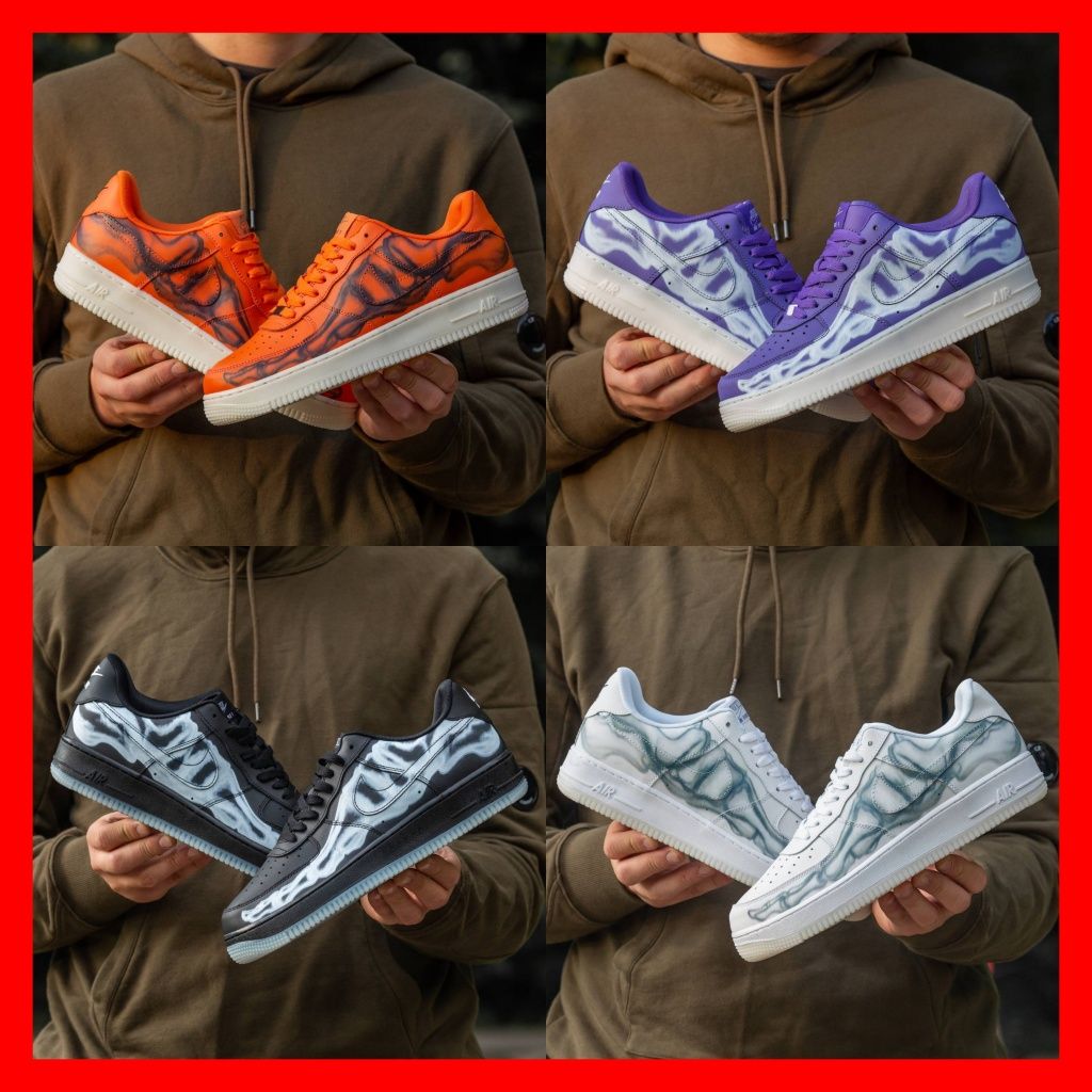 БЕЗ ПРЕДОПЛАТ ‼️Nike Air Force Skeleton/ Найк Айр Форс Скелетон / Неон