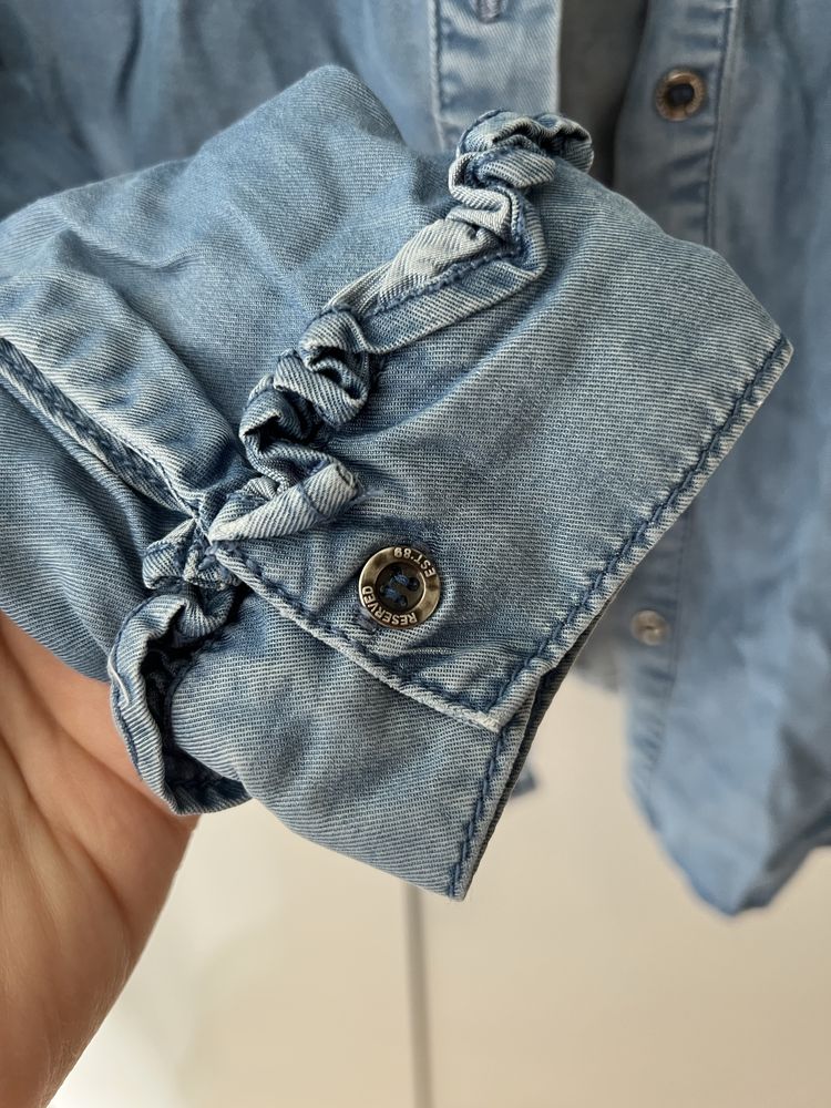 Koszula haftowana reserved jeans dżinsowa