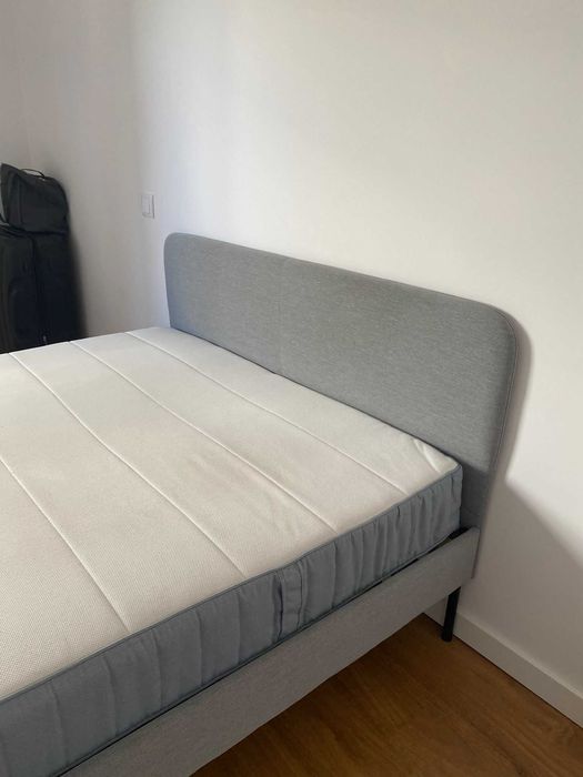 VALEVÅG - Colchão molas ensacadas extra firme + cama 140x200cm (usado)