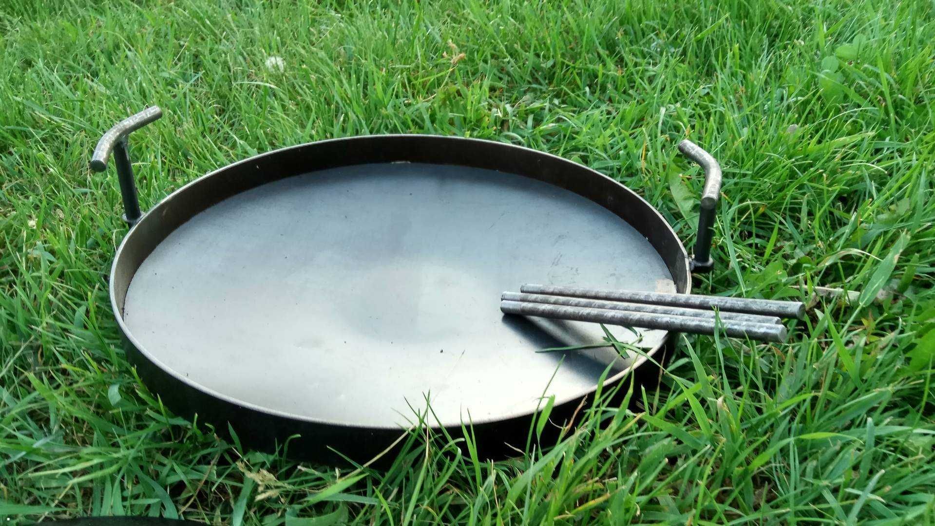 Стальная сковорода 50см из диска бороны с крышкой