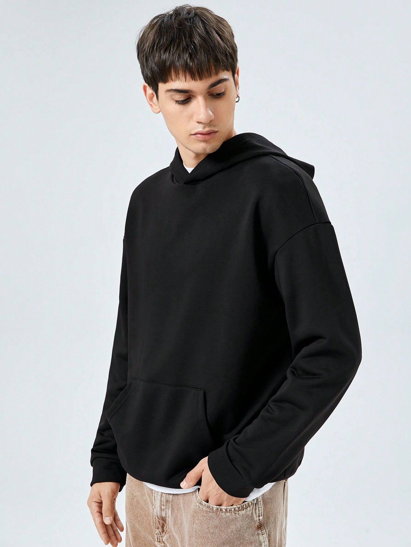 Bluza Męska Z Kapturem Nadruk Na Plecach Hamburger Casual Shein L