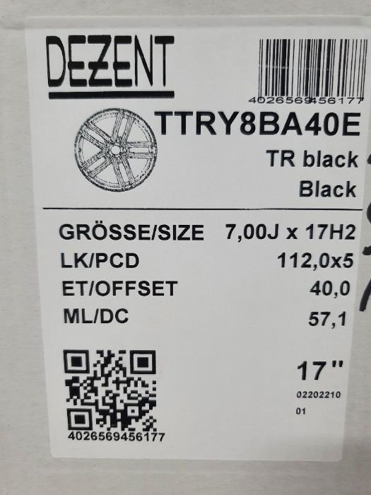 NOWE Alufelgi AUDI 17" 5x112 A3 8P0 8V0 8V5 A4 B5 B6 B7 A6 Czarne