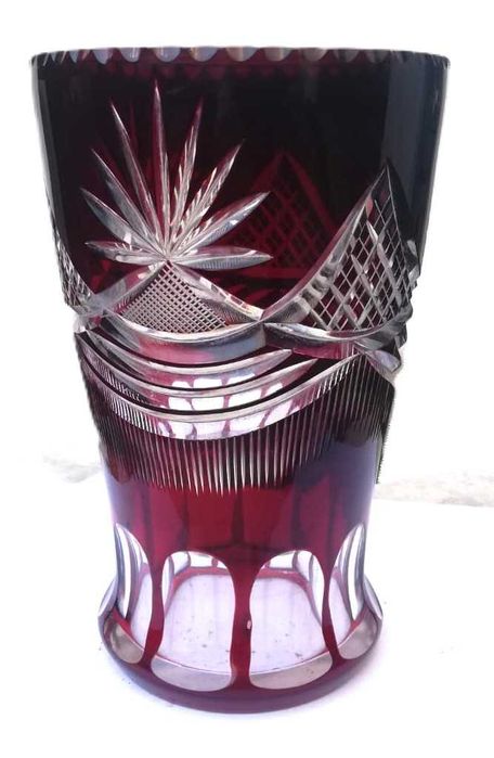 2 Vasos vintage em Vidro/Cristal Lapidado-1950's