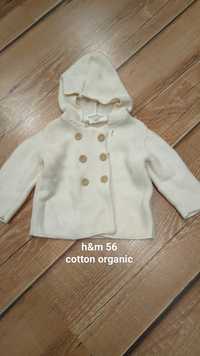 Sweter sweterek niemowlęcy kardigan h&m 56 cotton organic