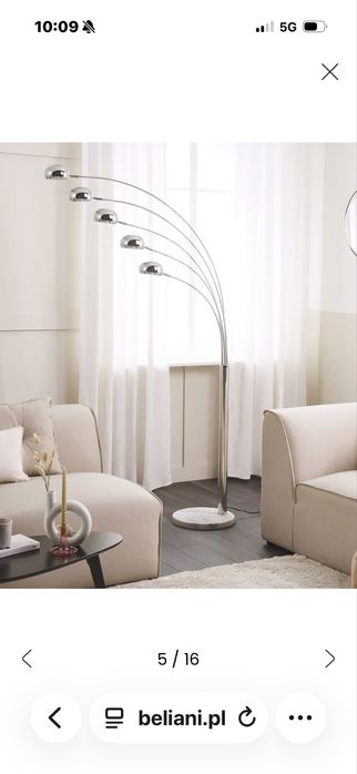 Lampa podłogowa srebrna