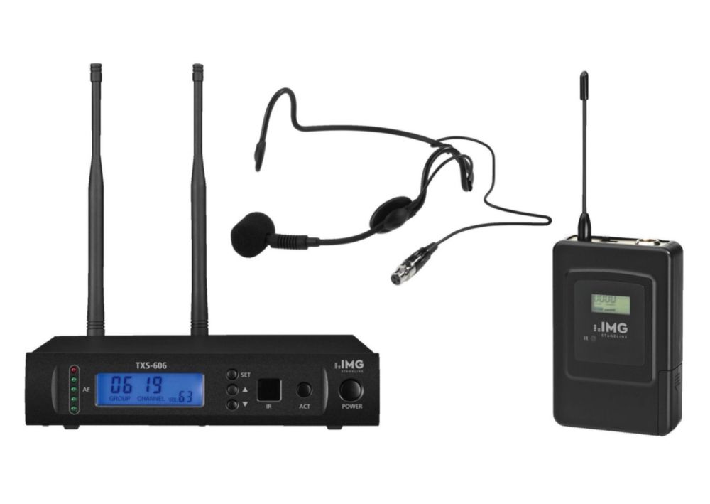 Mikrofon bezprzewodowy Monacor IMG TXS-606 z mikrofonem nagłownym