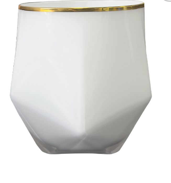 Pojemniki białe  błyszczące  szklany 450 ml komplet 2 szt