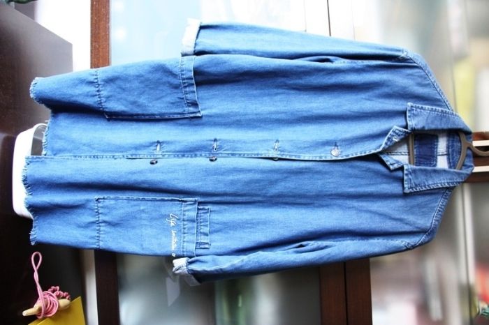 Casaco de ganga por baixo do joelho Pull&Bear tamanho M