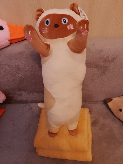 Кот-батон (игрушка+плед+подушка)