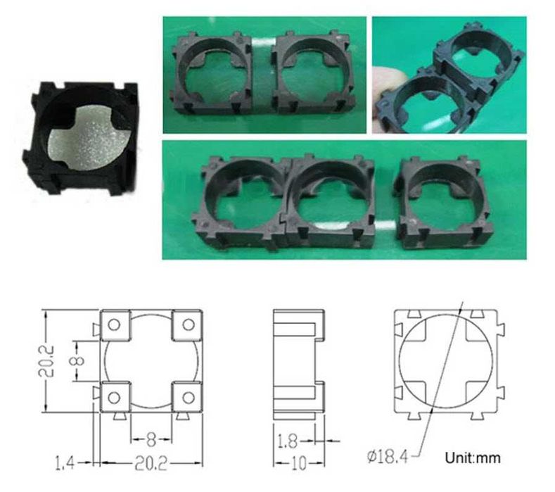 Холдер клипса крепление держатель с выводами для аккумуляторов 18650