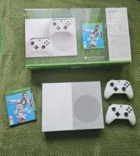 Xbox one S 1Tb + 2 oryginalne pady + 1 gra