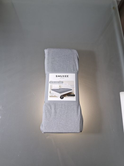 Prześcieradło Bawełniane Jersey Szare z Gumką 200x200 cm