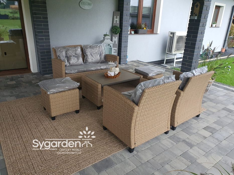 Zestaw mebli ogrodowych, kawowy jasny beż.
