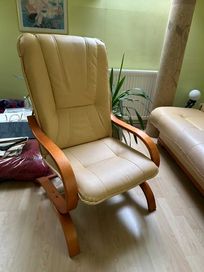 Fotel typu finka - kremowy