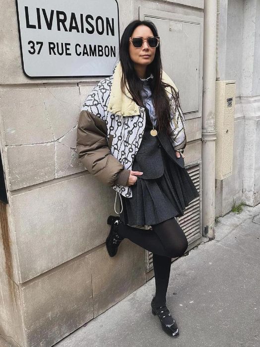 Куртка пуховик hermes chanel