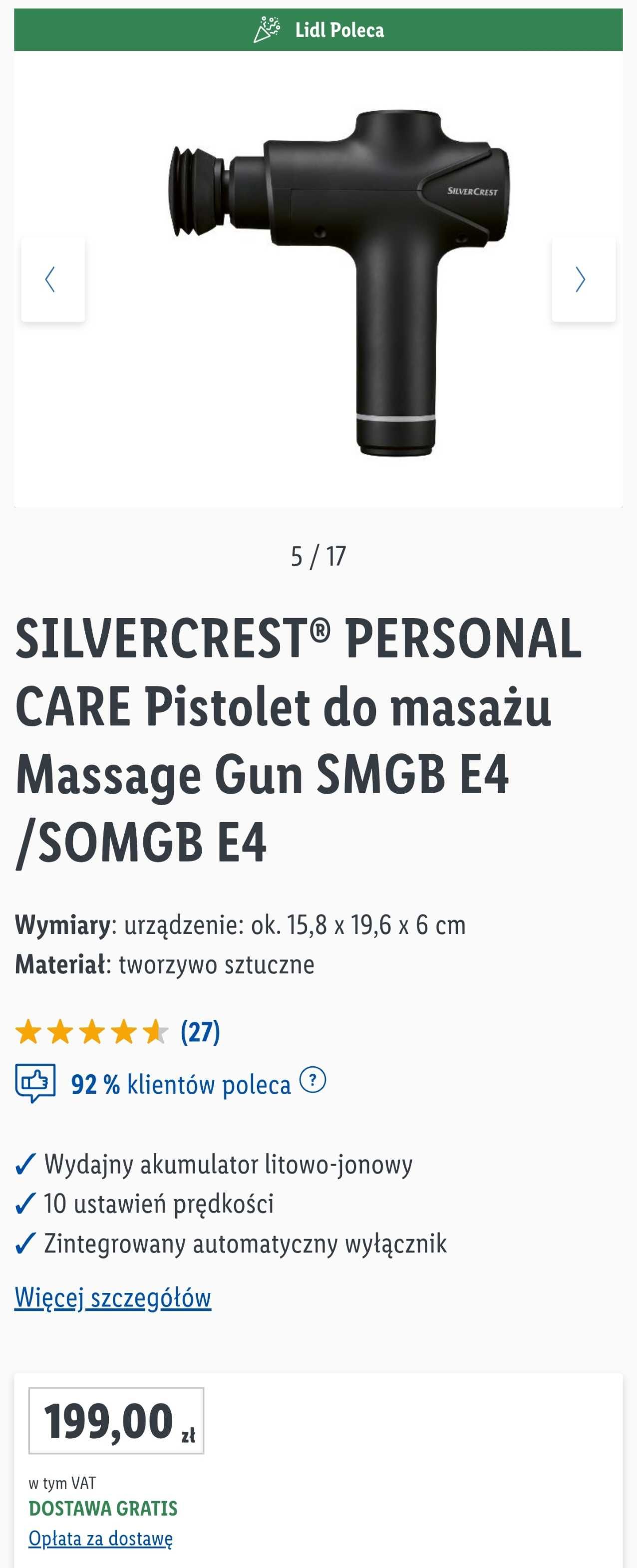 Masażer pistolet, gun, shiatsu, kark, plecy, końcówki, grudzień