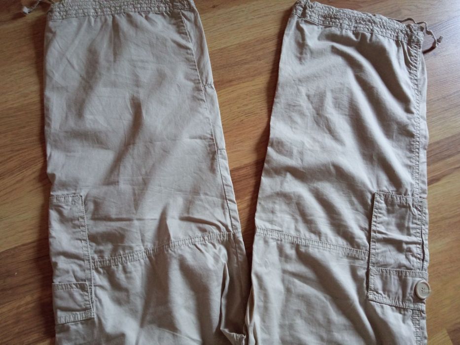 Beżowe spodnie 3/4 rozmiar L, dużo kieszeni