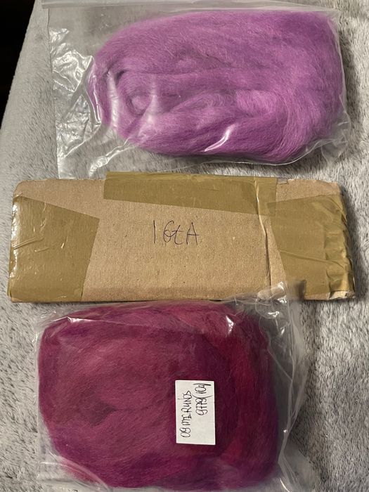 Igła do filcowania + wełna czesankowa czesanka 2 kolory 10gx2