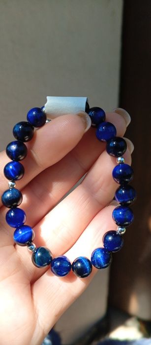 Браслет з натурального каміння. Оберіг. Тигрове око