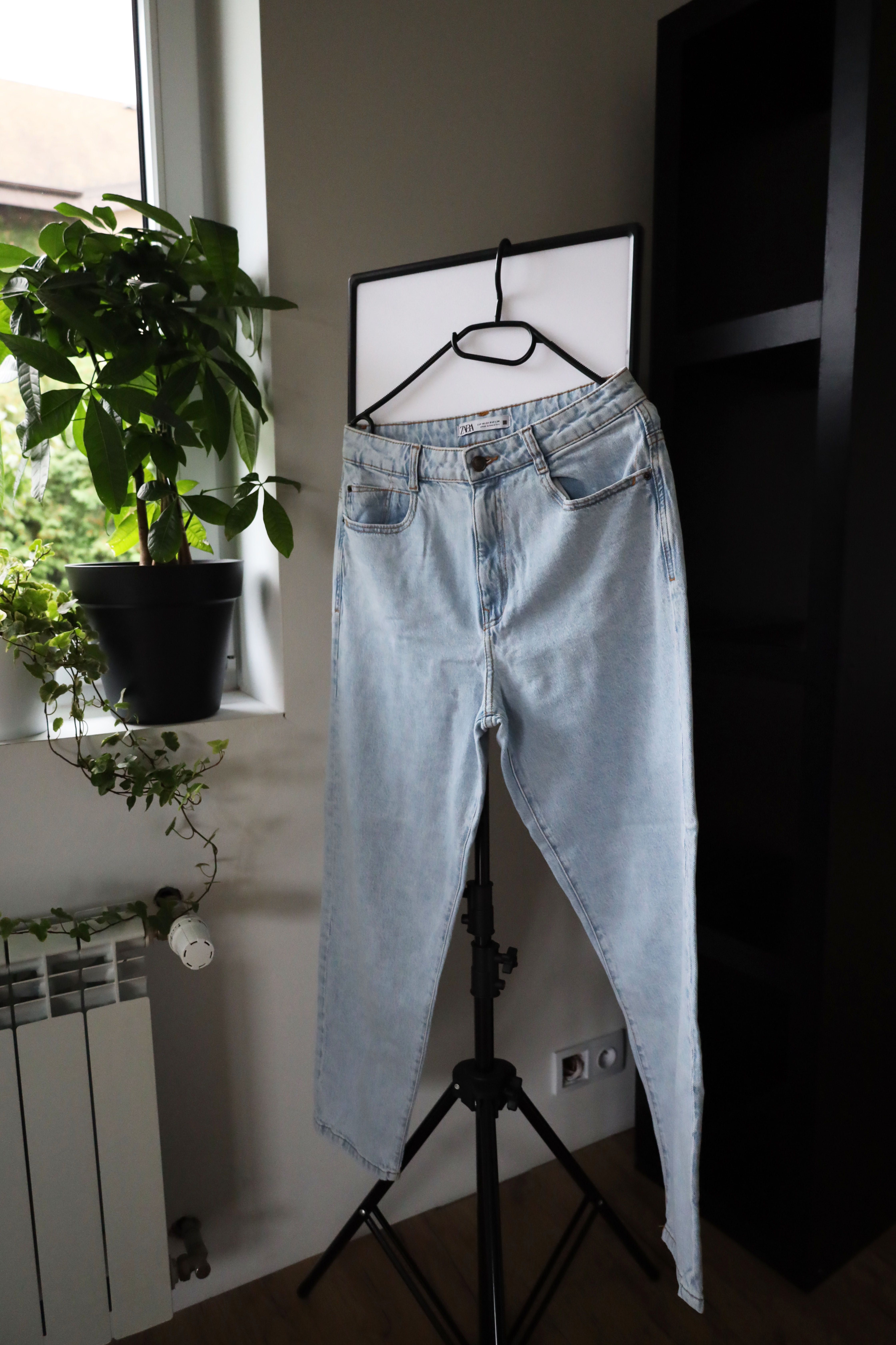 Spodnie Mom Jeans ZARA 40 Jasny Jeans Wysoki Stan