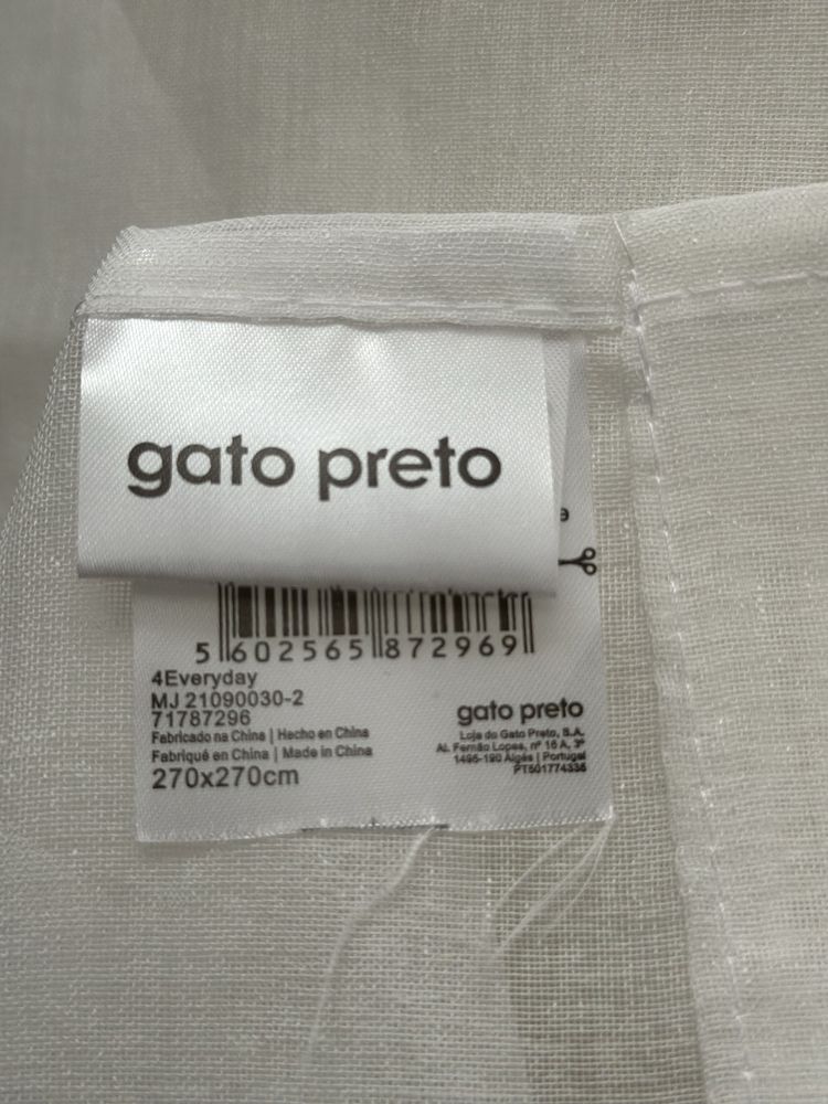 Conjunto de 2 Cortinas gato preto 270x270 cm NOVAS