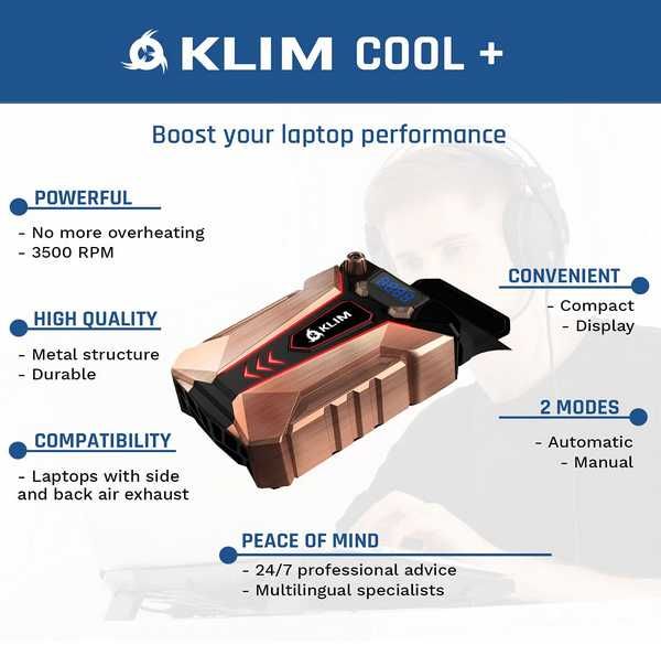 Klim Cool+ Arrefecedor de portáteis lateral