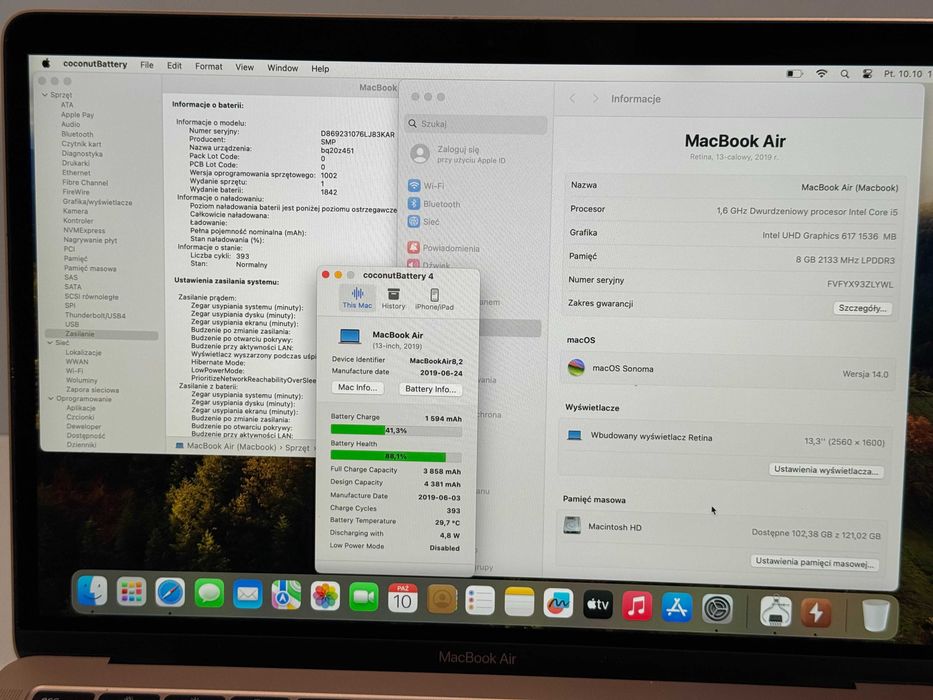 MacBook Air 13 2019  88% Kondycji i5 8GB RAM 128GB SSD Gwarancja